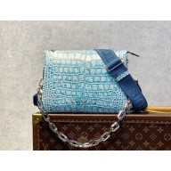 Louis Vuitton Coussin PM Bag in Crocodile Embossed Leather M57791 Blue 2022 
