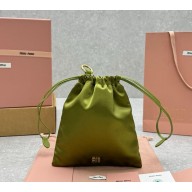 Miu Miu Satin Duchesse pouch 5NG010 Ivy Green 2024