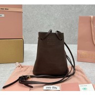 Miu Miu Nappa leather mini-bag 5NF460 Briarwood 2024