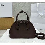 The Row mini devon bag calfskin burgundy 2024