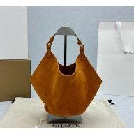 Khaite Lotus mini Calfskin suede tote Caramel  2024