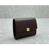 Miu Miu leather trifold wallet chocolate1121-2024ss
