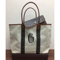Goyard Logo Print Saint Louis Pertuis Reversible Tote Beach PM/GM Bag Black