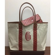 Goyard Logo Print Saint Louis Pertuis Reversible Tote Beach PM/GM Bag Red