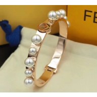 Fendi Pearl Bracelet Pink Gold