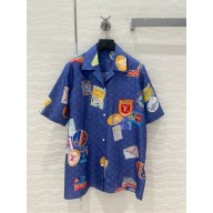 LOUIS VUITTON BLUE Mahina Patch Short-Sleeved Shirt 2025