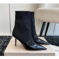 Jimmy choo womens carolyn ankle boot in black leather heel 8.5cm 2024