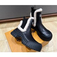 Louis Vuitton LV Ski Ruby Flat Ankle Boots calf leather and shearling Black 2023