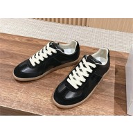 Maison Margiela Replica leather and suede sneakers black 2024