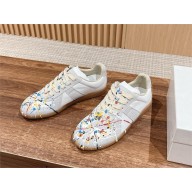 Maison Margiela Replica Paint Splatter Leather Sneakers in White 2024