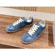 Maison Margiela Replica leather and suede sneakers navy blue 2024