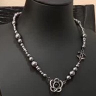 Chanel Pearl Short Necklace A58612 Black 2018