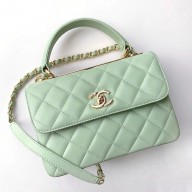 Chanel Lambskin Trendy CC Flap With Top Handle Bag A92236 green 2022