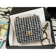 CHANEL Wool Tweed & Gold-Tone Metal Small Flap Bag 2022