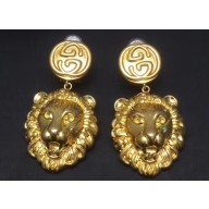 Gucci Metal Lion Head Earrings 571832