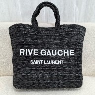 Saint Laurent rive gauche tote in raffia BLACK 2024(original quality)