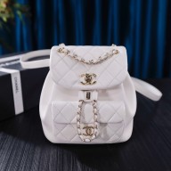 chanel mini sheepskin duma backpack white AS2908
