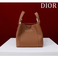 DIOR Medium Signature Bucket Bag IN brown Grained Calfskin 2025