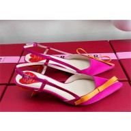 Roger Vivier Virgule Bow Slingback Pumps in Fabric pink 2023