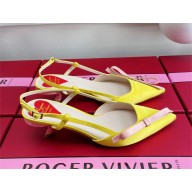 Roger Vivier Virgule Bow Slingback Pumps in Fabric yellow 2023