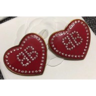 Balenciaga Heart BB Earrings Red