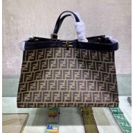 FENDI PEEKABOO X-TOTE gray canvas bag 2021