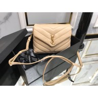 Saint Laurent Loulou Toy Bag in Matelassé "y" Leather 467072 apricot/gold