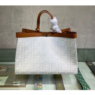 FENDI PEEKABOO X-TOTE WHITE canvas bag 2021