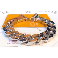 Louis Vuitton Chain Links Patches Bracelet White Gold