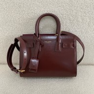saint laurent nano sac de jour in smooth leather burgundy(original quality)