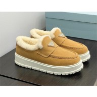 Prada Suede loafer booties 1D245N ecru 2023