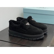 Prada Suede loafer booties 1D245N black 2023
