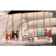 Hermes H Pendant Necklace Gold Chain 2018