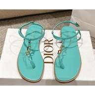 Dioriviera C'est Dior Thong Sandal green Calfskin 1111-2024