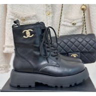 Chanel Calfskin CC Lace-Up Combat Boots-04 1111-2024
