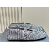 Alaia Woven Ballet Flats grey 1113-2024