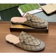 Gucci Women's Princetown slipper Beige and dark brown GG canvas 812307 1111-2024