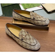 Gucci Women's Gucci Jordaan loafer  Beige and dark brown GG canvas 813000 1111-2024