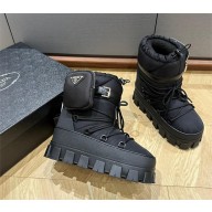 Prada Nylon gabardine après-ski boots with pouch black 1U005N 2023