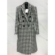 balmain Double-breasted Houndstooth Coat 2024