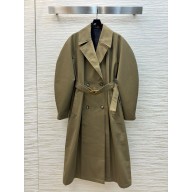 LOEWE Trench coat in cotton loden green 2024