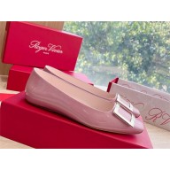 Roger Vivier Trompette Metal Buckle Ballerinas in Patent Leather violet 2023