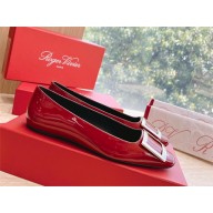 Roger Vivier Trompette Metal Buckle Ballerinas in Patent Leather red 2023