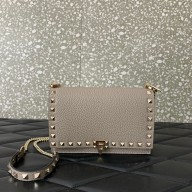 VALENTINO GARAVANI Rockstud Grainy Leather Crossbody In GRAY 2024