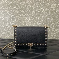 VALENTINO GARAVANI Rockstud Grainy Leather Crossbody In Black 02 2024