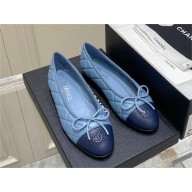 Chanel BLACK/BLUE LAMBSKIN Ballerinas G02819 2023 