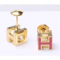 Hermès Cage D'H Earrings PINK