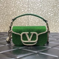 Valentino Garavani  Locò embroidered small shoulder bag GREEN 2022