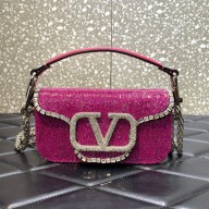 Valentino Garavani  Locò embroidered small shoulder bag FUCHSIA 2022