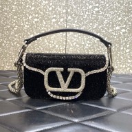Valentino Garavani  Locò embroidered small shoulder bag BLACK 2022